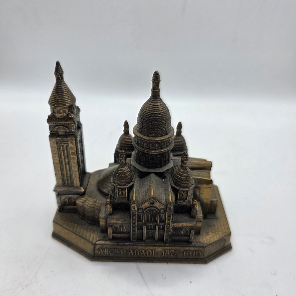 Vintage Sacre-Coeur Paris Basilica Bronze Tone Miniature SAP Polyne Editeur